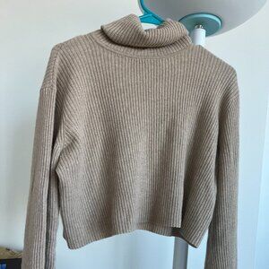 Reformation 100% cashmere tan turtle neck sweater
